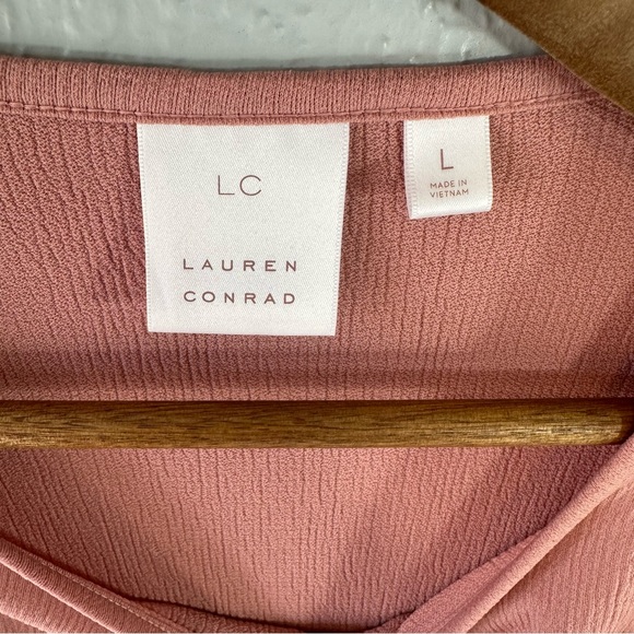 LC Lauren Conrad | Blush Pink Lace Trim Top - Picture 5 of 6